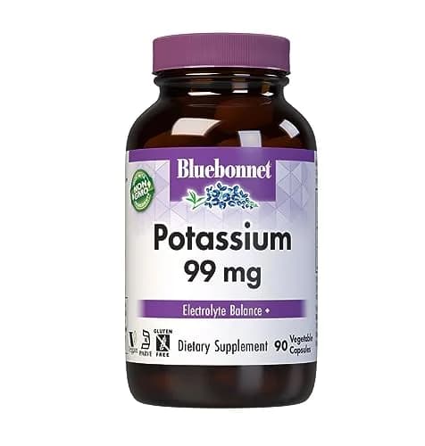BlueBonnet Potassium Supplement Aspartate 99mg | Essential Mineral for Electrolyte Balance, Vegan & Non-GMO (90 Veggie Capsules) thumbnail 1