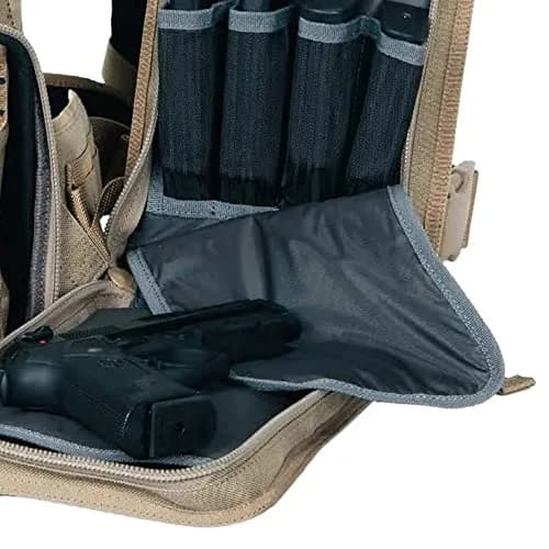 G.P.S. Tactical Range Backpack | Tan | 3 Handguns Capacity | Waterproof | Durable thumbnail 5