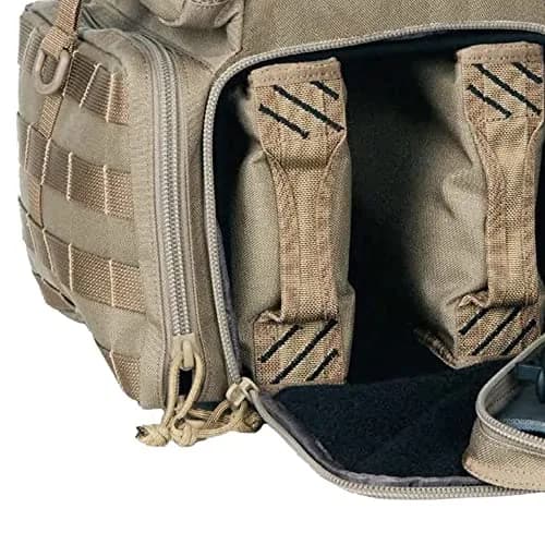 G.P.S. Tactical Range Backpack | Tan | 3 Handguns Capacity | Waterproof | Durable thumbnail 6