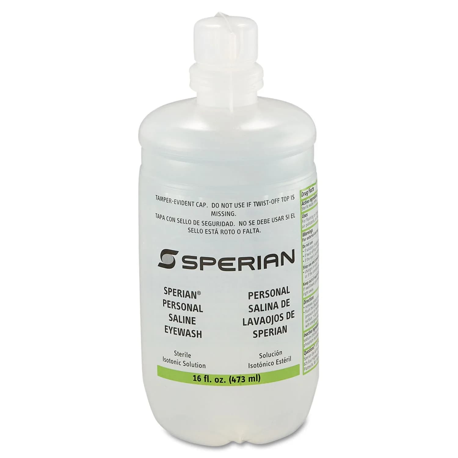 Honeywell Saline Personal Eyewash Bottle 16oz | Buffered Emergency Eye Cleansing Solution