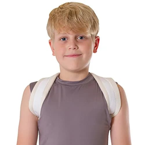 BraceAbility Clavicle Support Brace Small | Figure 8 Upper Back Brace Posture Corrector for Women and Men thumbnail 1