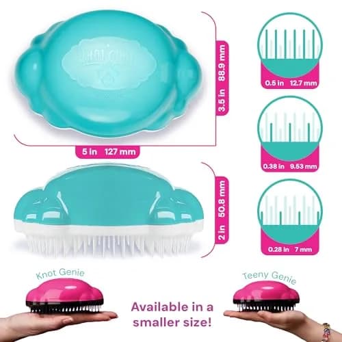 Knot Genie Teeny Detangling Hair Brush for Kids (Lilac Loveliness) | Pain-Free, Gentle, Compact thumbnail 6