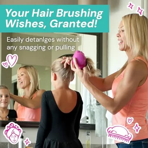Knot Genie Teeny Detangling Hair Brush for Kids (Lilac Loveliness) | Pain-Free, Gentle, Compact thumbnail 3