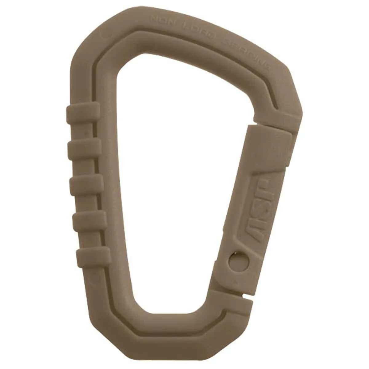 ASP Polymer Carabiner, Coyote | Lightweight, Rugged, Rustproof Support (100-120 chars)