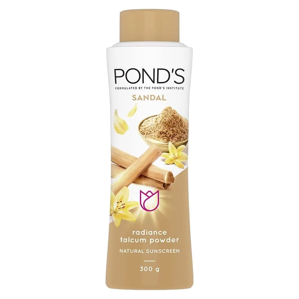 Pond's Sandal Radiance Talcum Powder 300g (10.58 oz) | Refreshing Sandalwood Scent - main product image