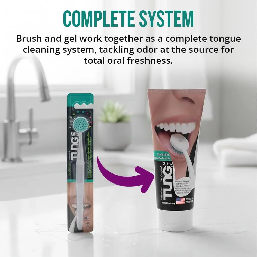 Peak Essentials The Original TUNG Brush Tongue Cleaner 2-Pack | Dentist-Designed for Bad Breath Defense - view 6