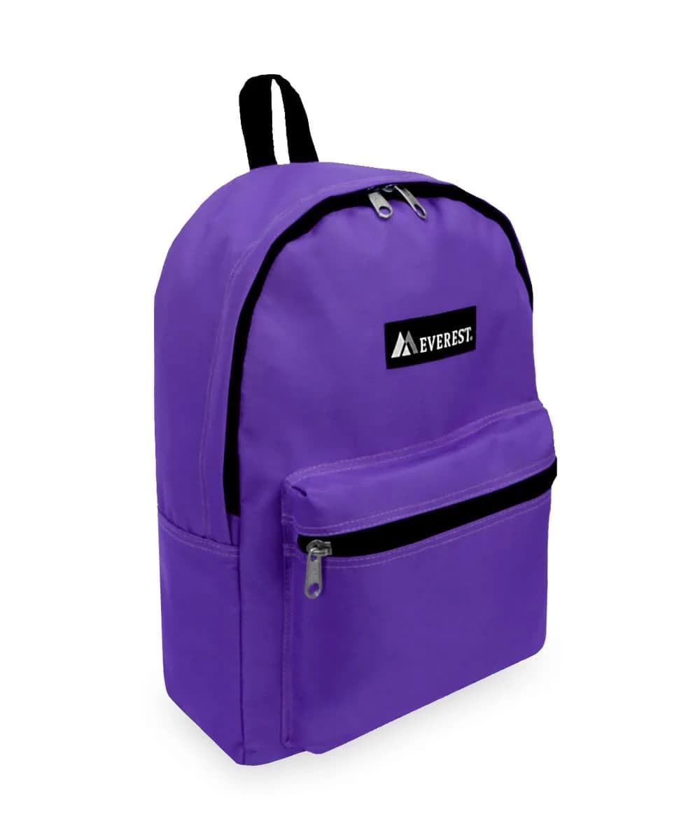 EVEREST Basic Backpack 13.9 L (0.4 kg) | Lightweight Daypack for School, Travel, and Work — Dark Purple