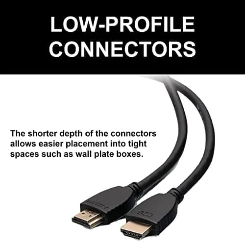 C2G High Speed HDMI Cable with Ethernet 0.5m (1.6ft) | 4K 60Hz, Gold-Plated Connectors thumbnail 3