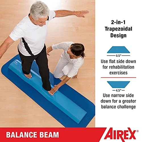 AIREX Balance Beam - Exercise Foam Pad for Physical Therapy, Kids, Yoga, Mobility, Stability, Blue, 62.99x9.45x2.36" thumbnail 5