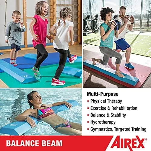 AIREX Balance Beam - Exercise Foam Pad for Physical Therapy, Kids, Yoga, Mobility, Stability, Blue, 62.99x9.45x2.36" thumbnail 3