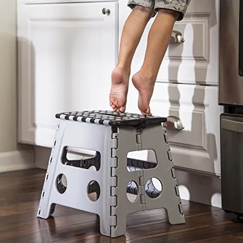 Honey-Can-Do Folding Step Stool with Anti-Slip Surface, 12.8-Inch Height, 300 lbs Capacity | Compact & Portable for Home Use thumbnail 2