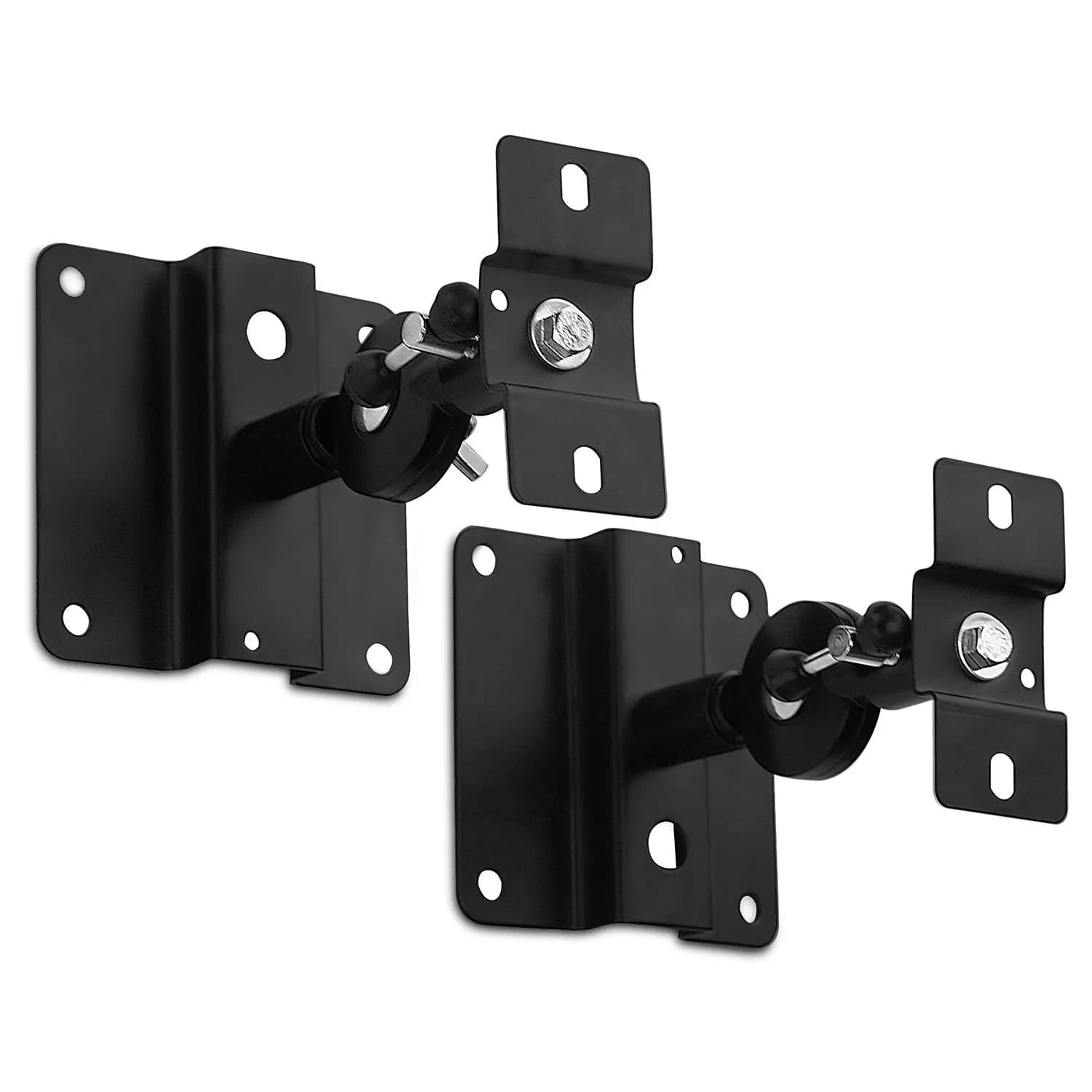Mount-It! Heavy Duty Speaker Mounts for Wall and Ceiling, Black, 2 Pack | Universal Satellite & Bookshelf Speaker Brackets - main product image