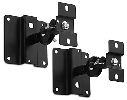 Mount-It! Heavy Duty Speaker Mounts for Wall and Ceiling, Black, 2 Pack | Universal Satellite & Bookshelf Speaker Brackets thumbnail 1