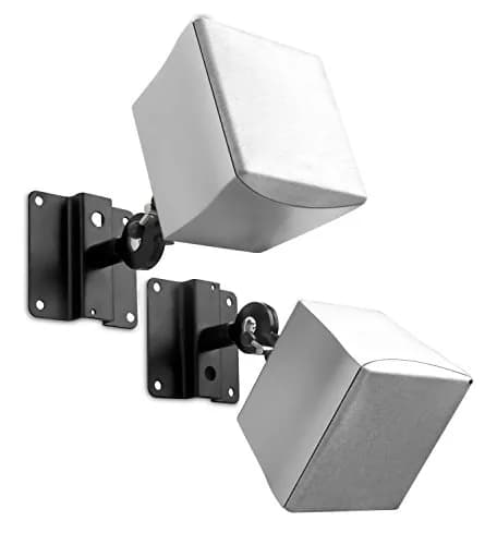 Mount-It! Heavy Duty Speaker Mounts for Wall and Ceiling, Black, 2 Pack | Universal Satellite & Bookshelf Speaker Brackets thumbnail 2
