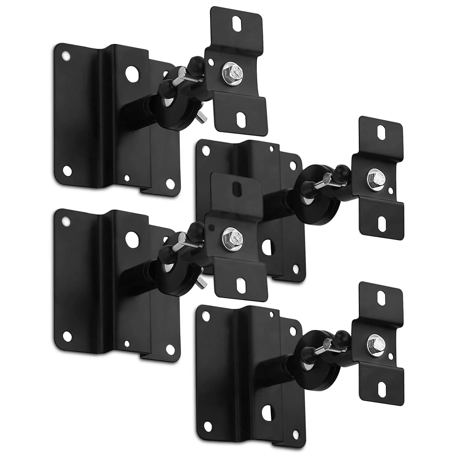 Mount-It! Heavy Duty Universal Satellite Speaker Mounts (4-Pack, Black) | Mounts for Home Theater, Bookshelf, Ceiling, Wall