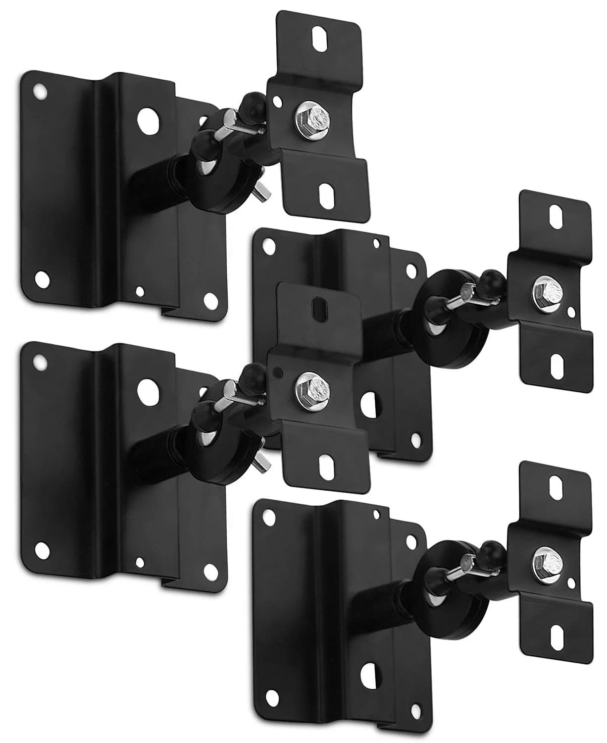 Mount-It! Heavy Duty Universal Satellite Speaker Mounts (4-Pack, Black) | Mounts for Home Theater, Bookshelf, Ceiling, Wall