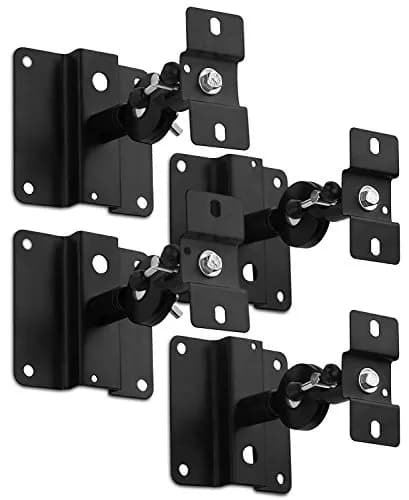 Mount-It! Heavy Duty Universal Satellite Speaker Mounts (4-Pack, Black) | Mounts for Home Theater, Bookshelf, Ceiling, Wall thumbnail 1
