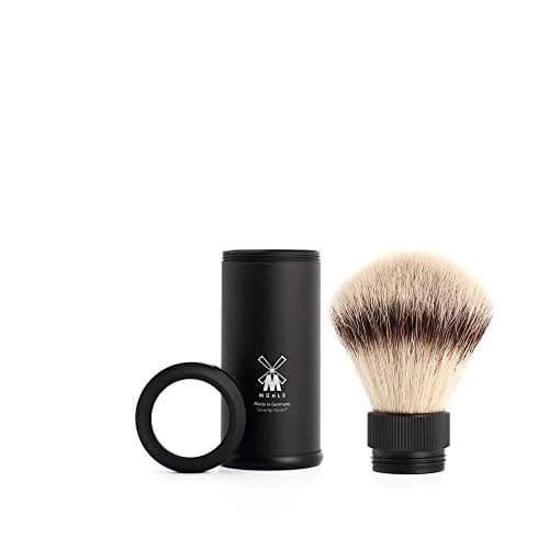 MÜHLE Travel Black Shaving Brush for Men with Synthetic Silvertip Fibre | Compact, Lightweight & Fast-Drying thumbnail 2