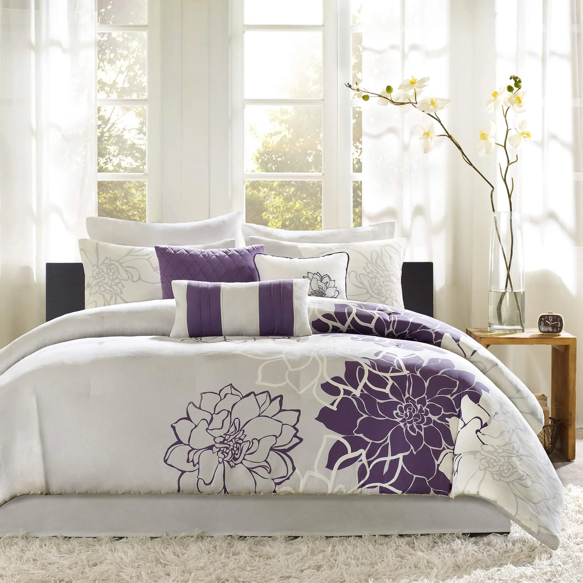Madison Park Lola Sateen Cotton Comforter Set-Twin/Twin XL | Floral Medallion All Season Bedding