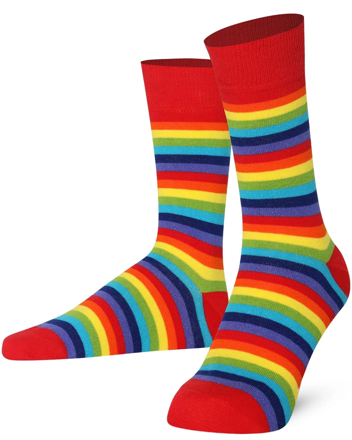 Mysocks Rainbow Socks Unisex Crew Length 8-12 | Colorful Pride Striped Socks for Women Men — Stripe Rainbow