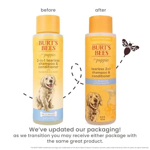 Burt's Bees for Pets Tearless Puppy Shampoo & Conditioner with Buttermilk, 473ml (16 Fl Oz) | Gentle 2-in-1 Formula for Sensitive Skin thumbnail 2