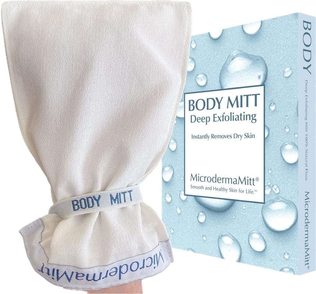 MicrodermaMitt Deep Exfoliating Mitt for Body | Natural Skin Care & Dead Skin Removal - main product image