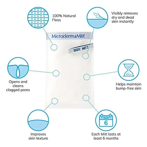 MicrodermaMitt Deep Exfoliating Mitt for Body | Natural Skin Care & Dead Skin Removal thumbnail 6