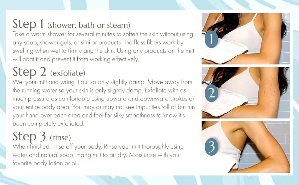 MicrodermaMitt Deep Exfoliating Mitt for Body | Natural Skin Care & Dead Skin Removal thumbnail 8