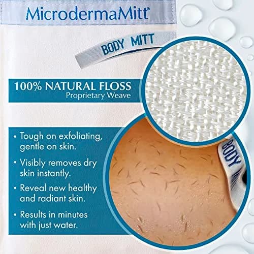 MicrodermaMitt Deep Exfoliating Mitt for Body | Natural Skin Care & Dead Skin Removal thumbnail 2