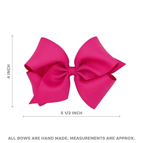 Wee Ones Girls' French Satin Hair Bow, Ecru, Small King | No Slip Clip, Handmade, Classic Style thumbnail 5