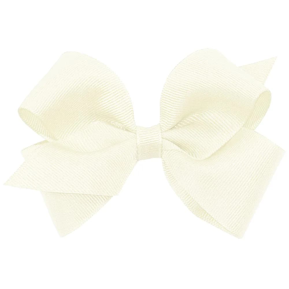 Wee Ones Small Antique White Grosgrain Hair Bow | Handmade Classic Hair Accessory — Antique White