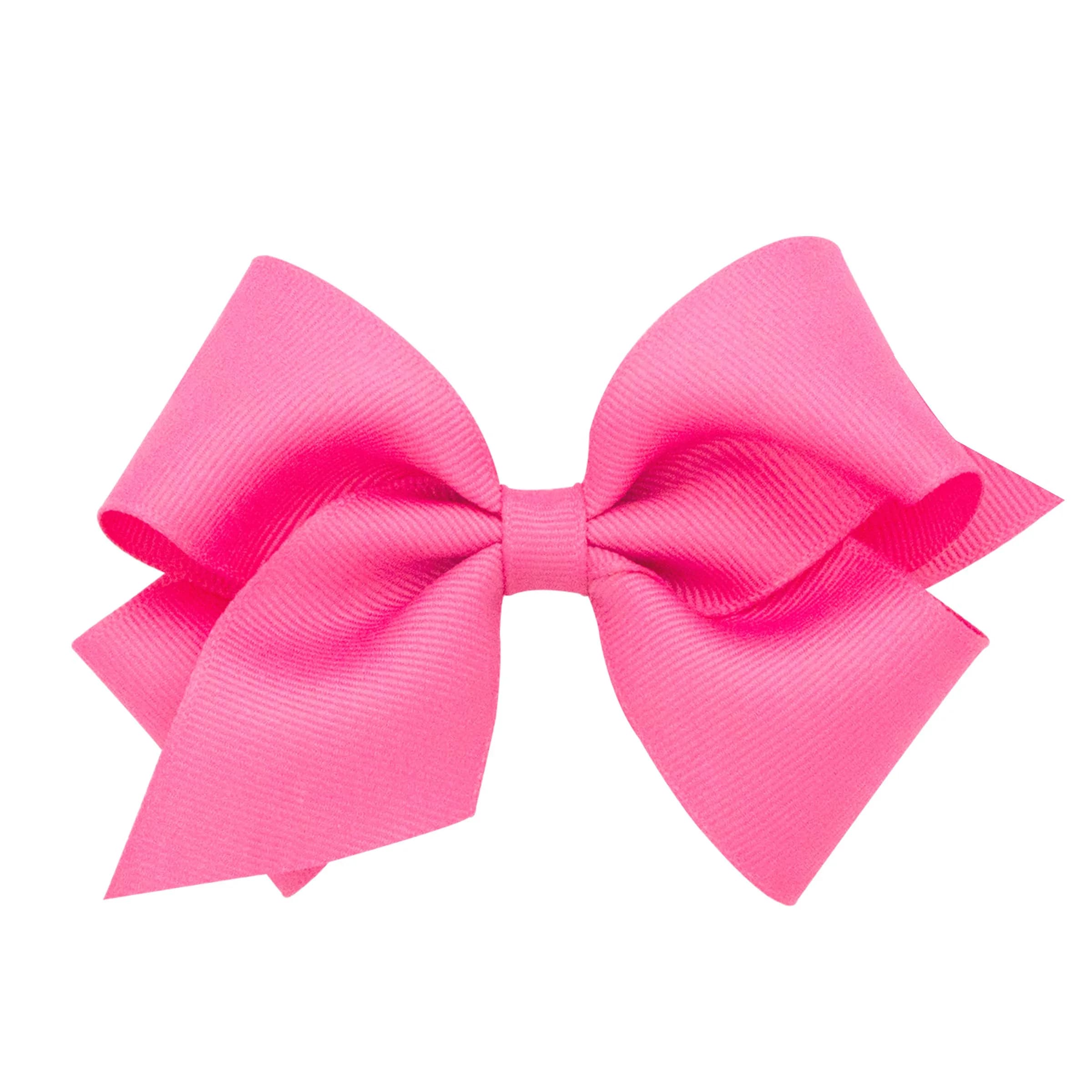 Wee Ones Small Classic Grosgrain Hair Bow - Hot Pink | Patented WeeStay No Slip Clip — Hot Pink