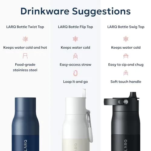 LARQ Twist Top Insulated Stainless Steel Water Bottle 500ml (17 fl oz) | Keeps Cold 24 Hrs, Hot 12 Hrs thumbnail 6