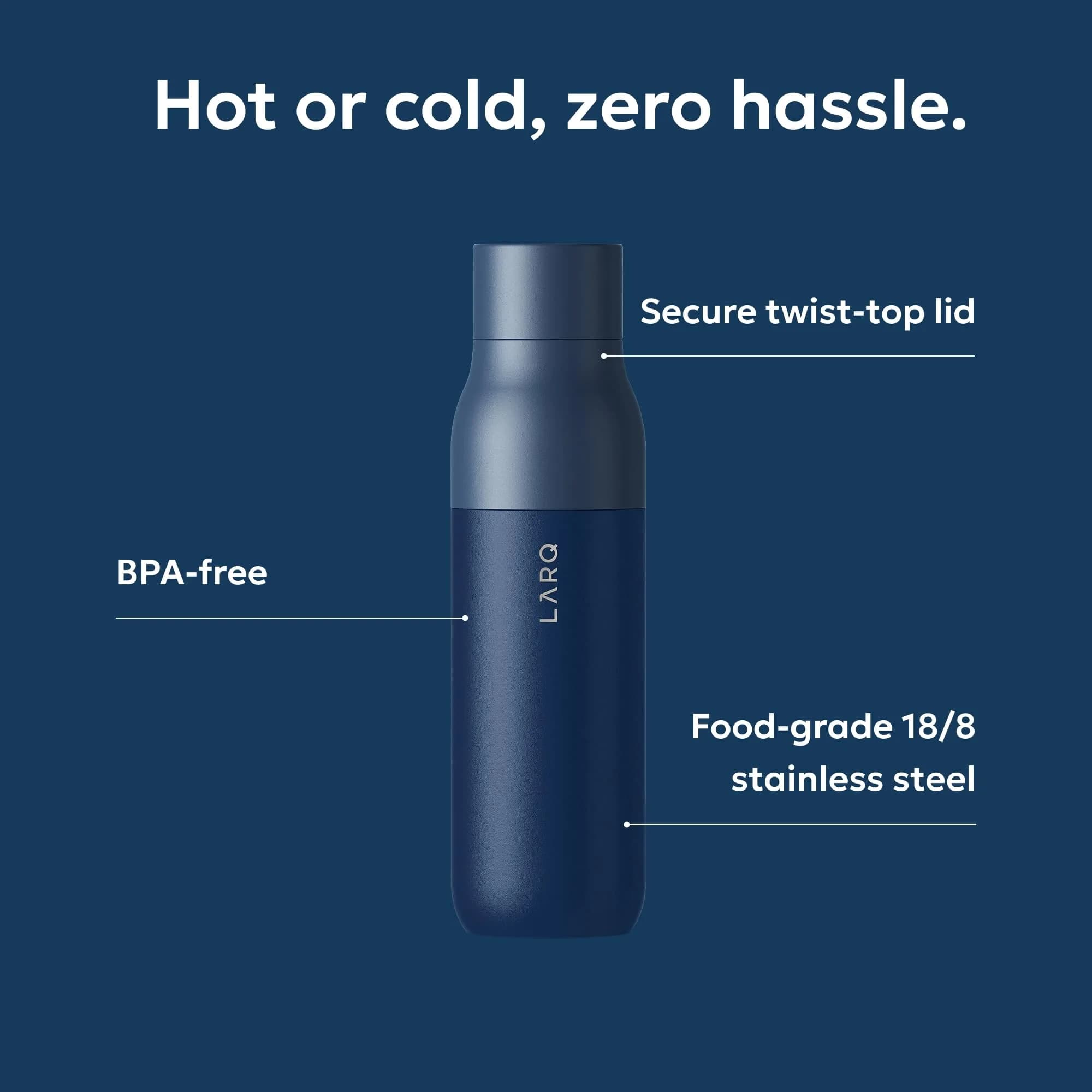 LARQ Twist Top Insulated Stainless Steel Water Bottle 500ml (17 fl oz) | Keeps Cold 24 Hrs, Hot 12 Hrs - view 2
