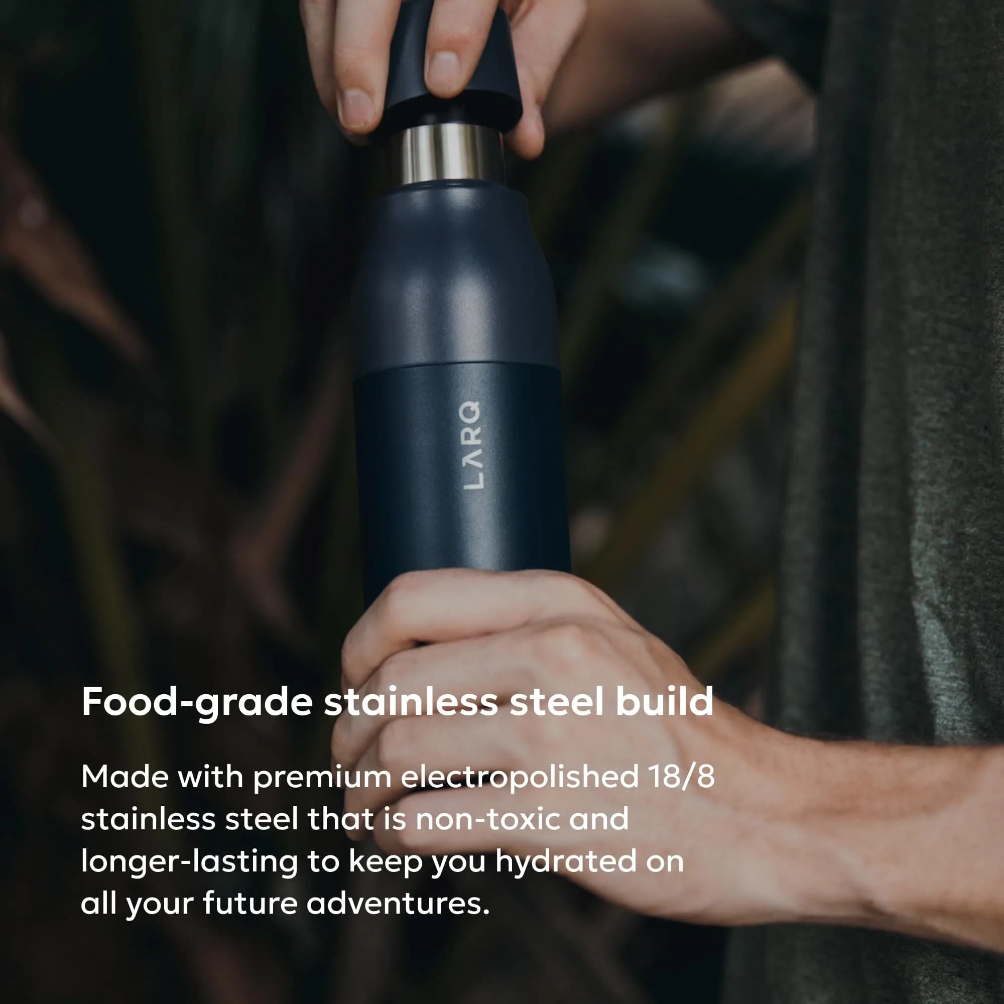 LARQ Twist Top Insulated Stainless Steel Water Bottle 500ml (17 fl oz) | Keeps Cold 24 Hrs, Hot 12 Hrs - view 3