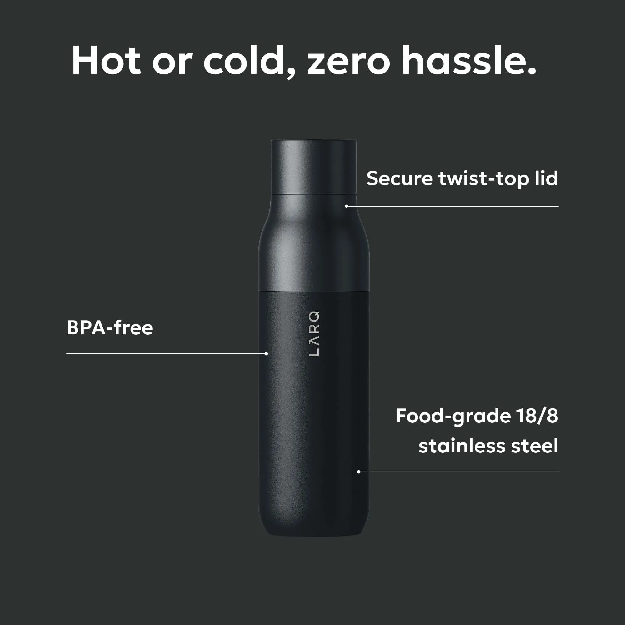 LARQ Twist Top Insulated Stainless Steel Water Bottle 500ml (17 fl oz) | Keeps Cold 24 Hrs, Hot 12 Hrs - view 2