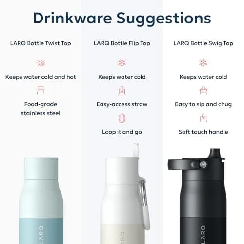 LARQ Twist Top Insulated Water Bottle 500ml (17 fl oz) | Leak-Proof Stainless Steel for Cold 24h, Hot 12h thumbnail 6