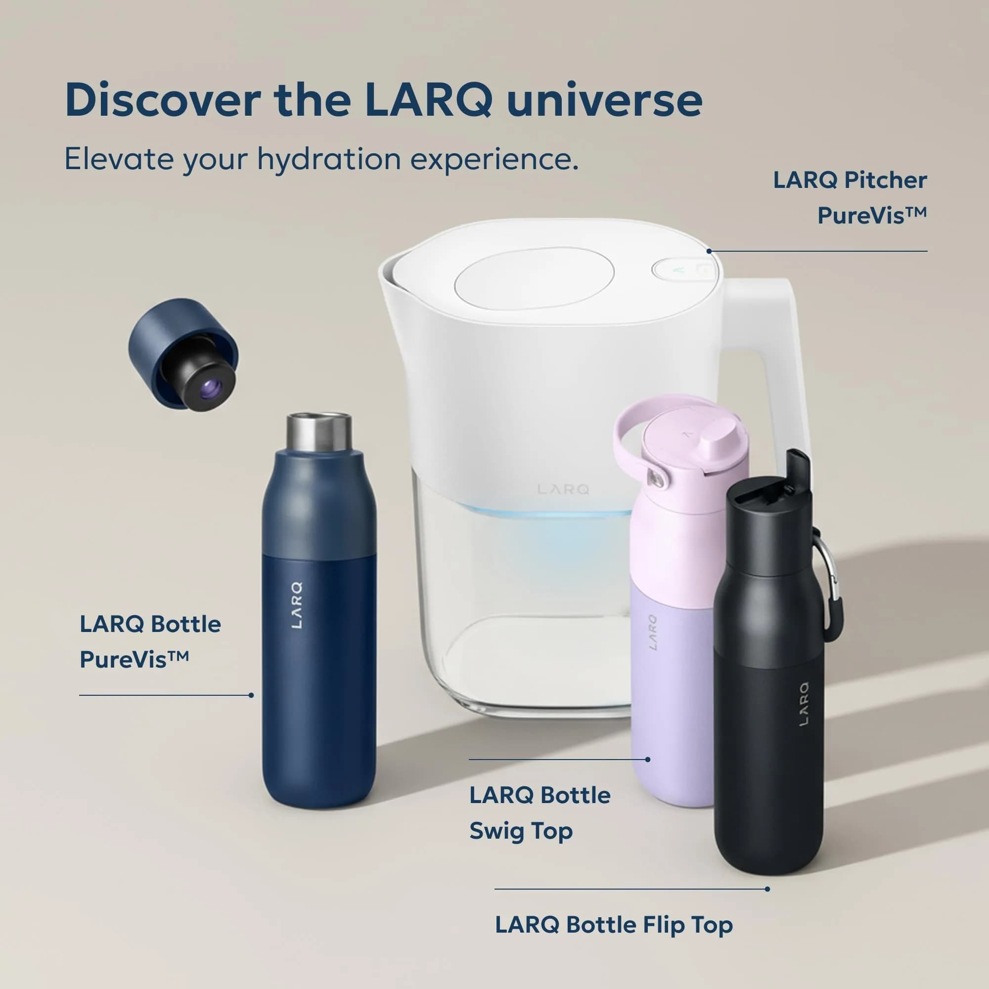 LARQ Twist Top Insulated Water Bottle 500ml (17 fl oz) | Leak-Proof Stainless Steel for Cold 24h, Hot 12h - view 8