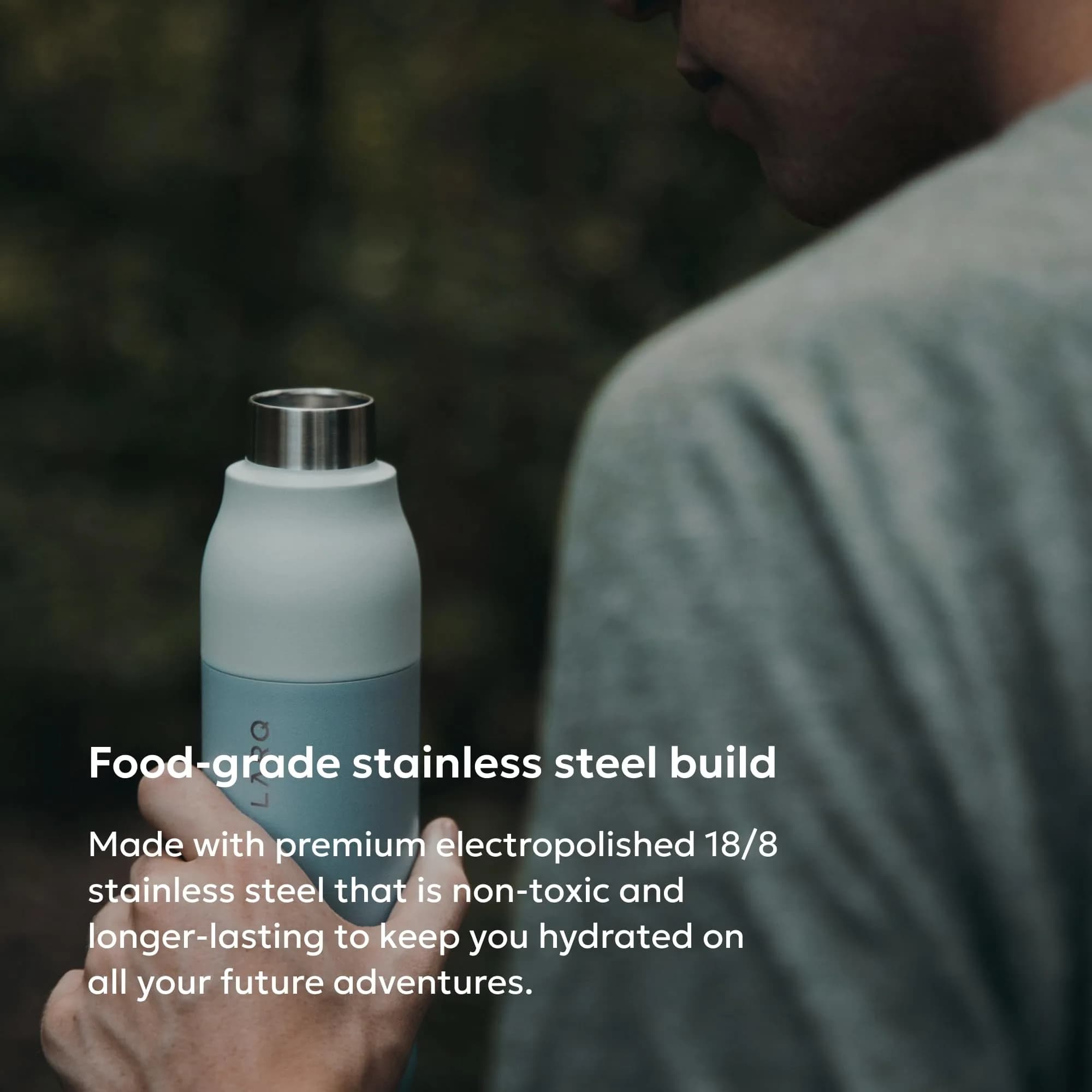 LARQ Twist Top Insulated Water Bottle 500ml (17 fl oz) | Leak-Proof Stainless Steel for Cold 24h, Hot 12h - view 3
