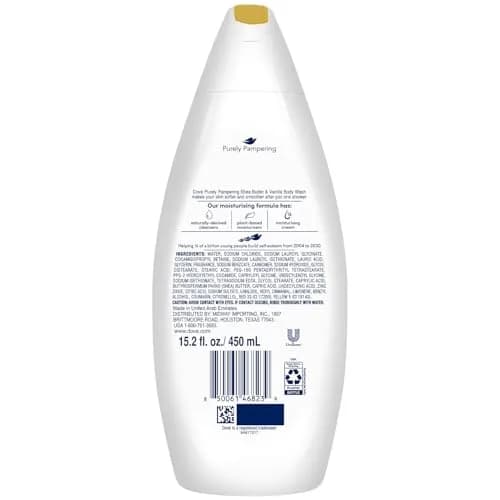 Dove Purely Pampering Shea Butter & Vanilla Body Wash 2-Pack, 15.2 Oz (450ml) Each | For Softer, Smoother Skin thumbnail 2