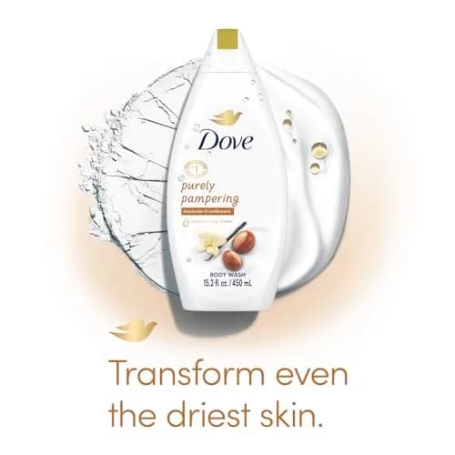 Dove Purely Pampering Shea Butter & Vanilla Body Wash 2-Pack, 15.2 Oz (450ml) Each | For Softer, Smoother Skin thumbnail 3