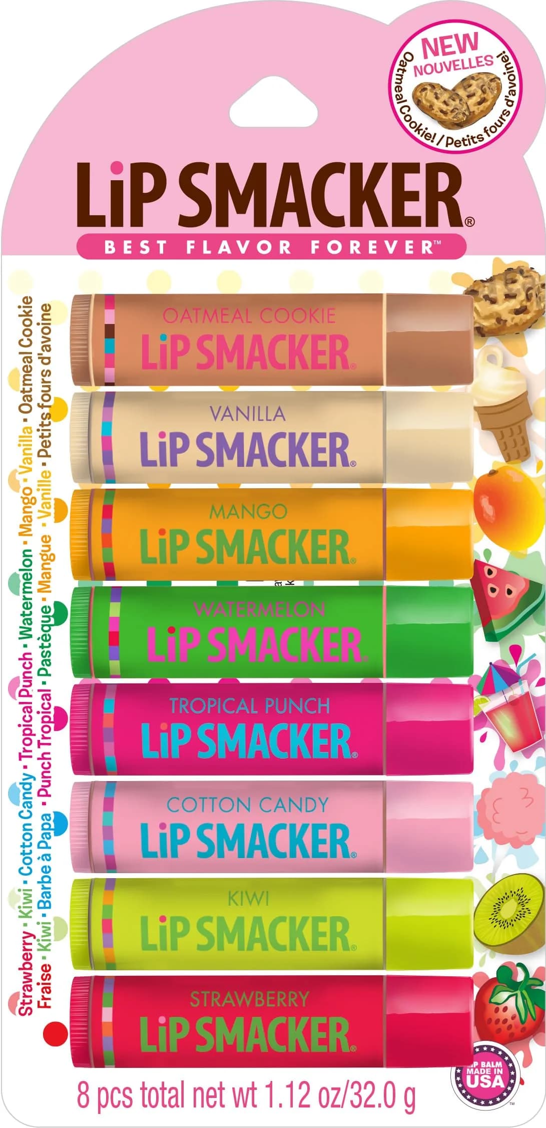 Lip Smacker Original & Best Holiday Flavored Lip Balm Party Pack | 8 Flavors (0.12 oz each) - main product image