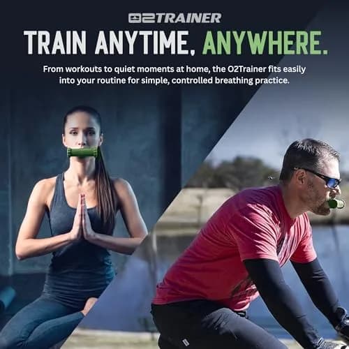 O2Trainer Breathing Muscle Training Device, Green | Improve Lung Endurance & Performance thumbnail 8