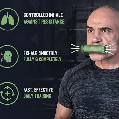 O2Trainer Breathing Muscle Training Device, Green | Improve Lung Endurance & Performance thumbnail 3