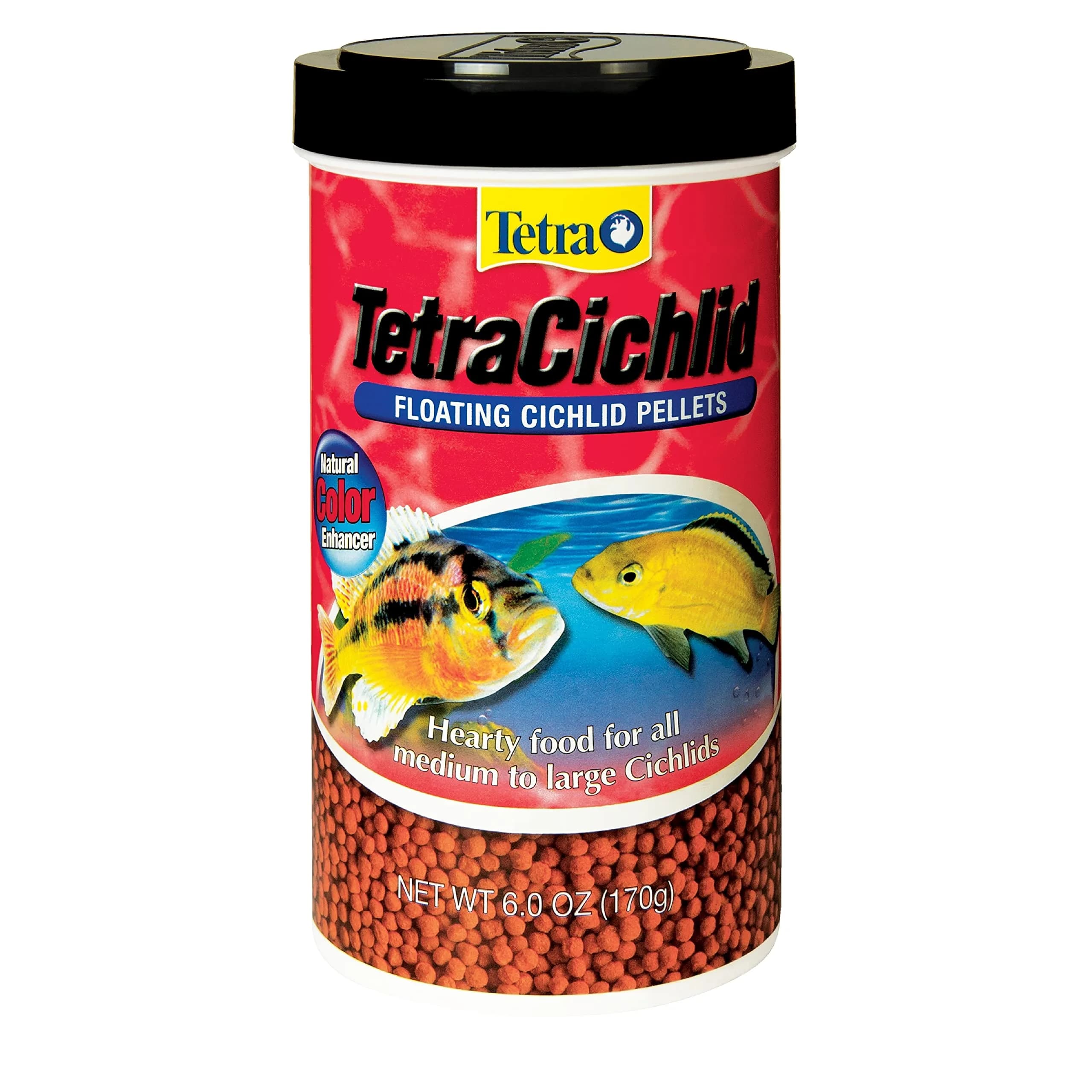 Tetra Cichlid Floating Pellets 6 Oz | Nutritionally Balanced Fish Food for Top & Mid-Water Feeders — 6 Ounce