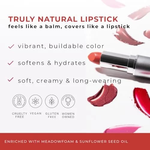 Honeybee Gardens Lipstick Valentine 0.11 oz | Long Lasting, Hydrating & Vegan thumbnail 2