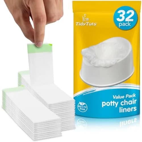 Tidy Tots Disposable Potty Chair Liners Value Pack 32 Count | Leak-Proof & Universal Fit thumbnail 1