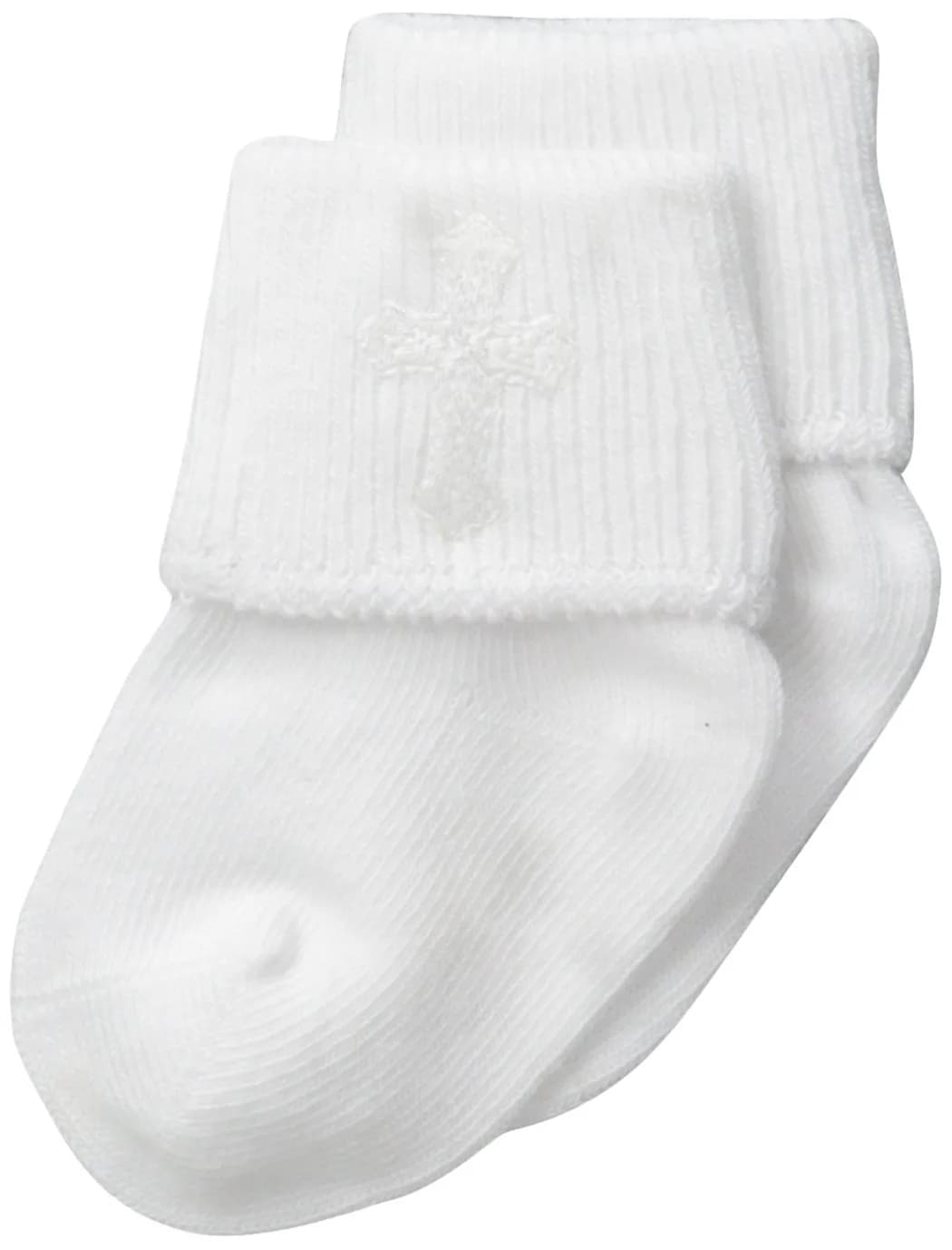 Jefferies Socks Newborn Christening Turn Cuff 3 Pair Pack | Infant & Toddler Socks for Special Occasions — White