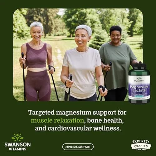 Swanson Magnesium Lactate Lactose-Free 84 mg | Supports Muscles & Bones, Gentle Absorption thumbnail 2