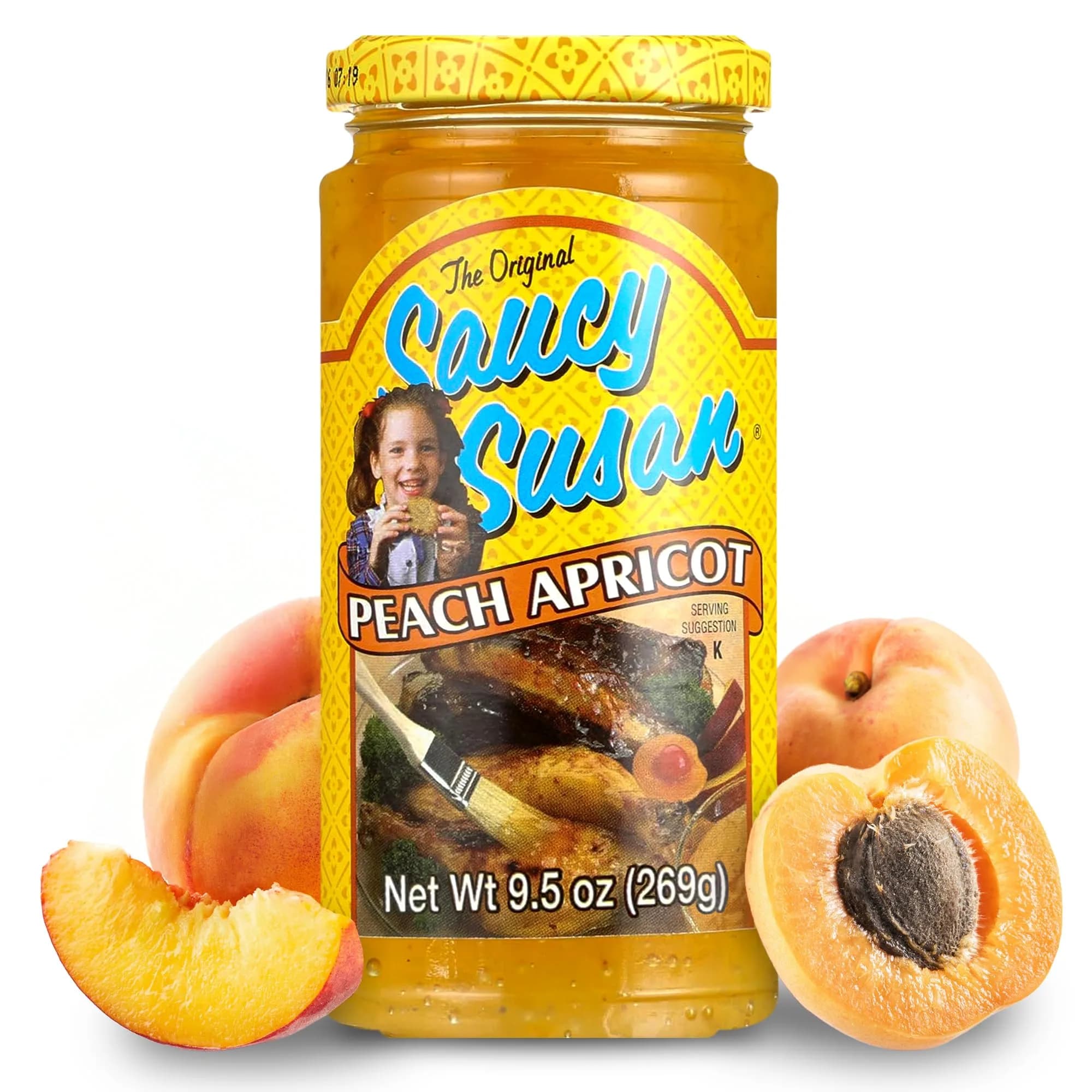 Saucy Susan Peach Apricot Original Sauce 9.5 oz | Sweet & Tangy Blend for Glazing & Dipping